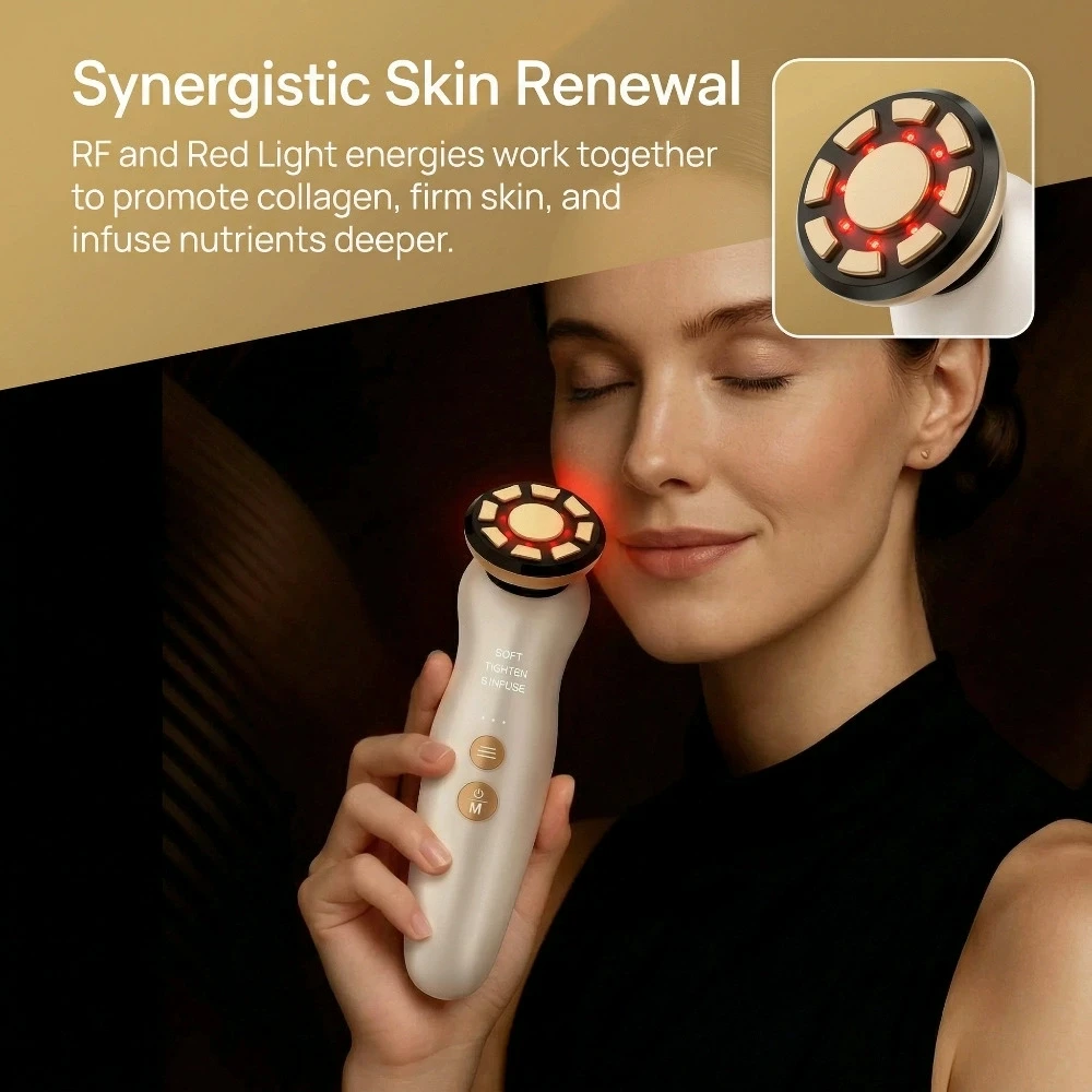 Galvanic Skin Sensor - Радиочастотный массажер для лица, светодиодная светотерапия,