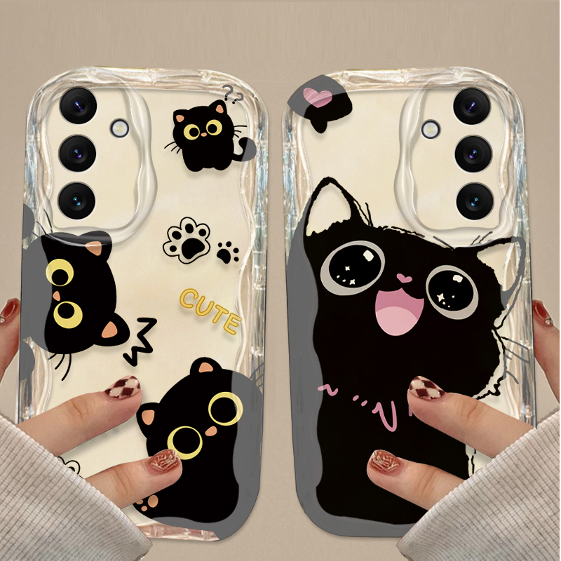 Чехол Cute Big Eyes Black Cat  – обзор и цена Samsung Galaxy A55